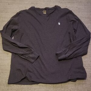 Polo by Ralph Lauren Dark Navy V-Neck Long Sleeve Shirt